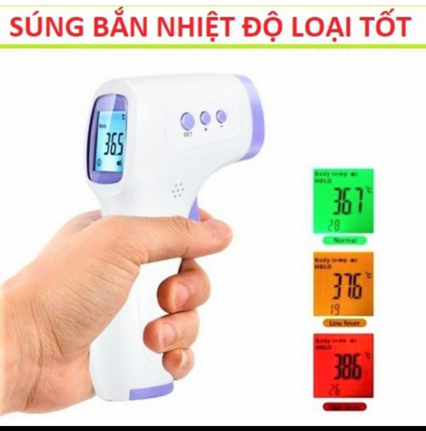 MÁY ĐO THÂN NHIỆT NHIỆT ĐỘ NHIỆT KẾ HỒNG NGOẠI ĐO TRÁN MÀN HÌNH HIỂN THỊ LED MÀU HÀNG CHUẨN CHẤT LƯỢNG