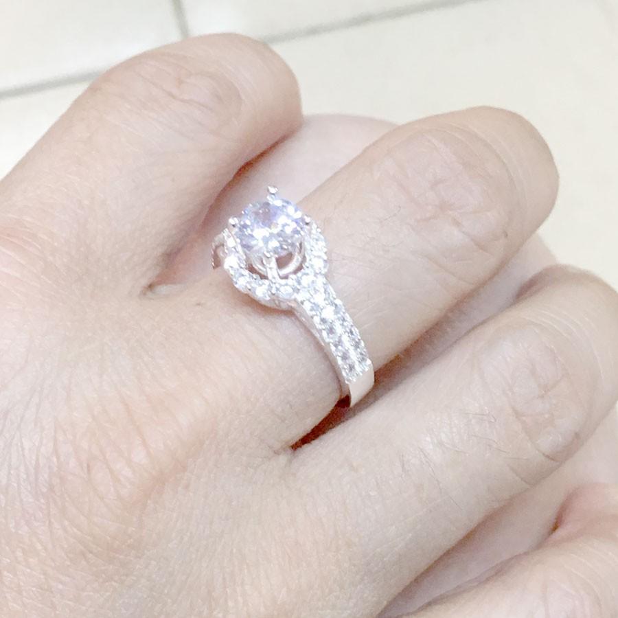 Nhẫn bạc nữ đẹp đính đá cao cấp chất liệu bạc thật không xi mạ QTNU72 trang sức Bạc Quang Thản