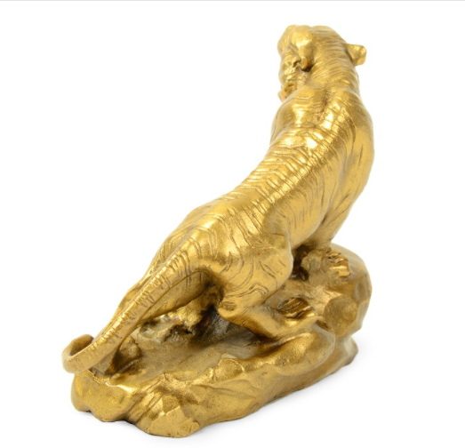 Tượng đồng Phong Thủy Ông Hổ cao 10.5cm - kèm bột ngũ vị bao sái tượng.