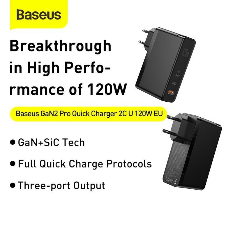 Bộ sạc nhanh đa năng Baseus GaN2 Pro Quick Charger 120W dùng cho Smartphone/ Tablet/ Macbook / Laptop -Hàng Chính Hãng