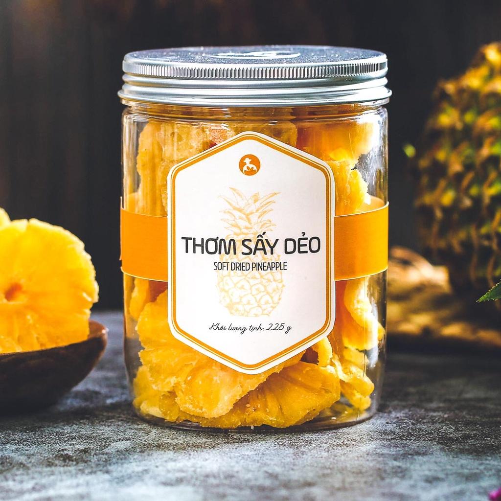 Thơm sấy dẻo L'angfarm, 225g, hũ, mẫu nắp nhôm