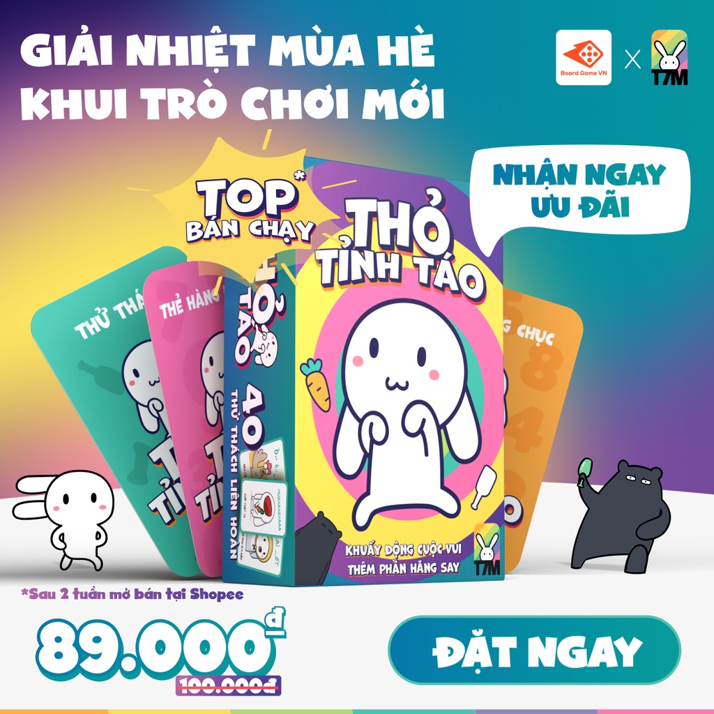 Trò chơi Boardgame THỎ TỈNH TÁO - Party game mới toanh siêu vui nhộn