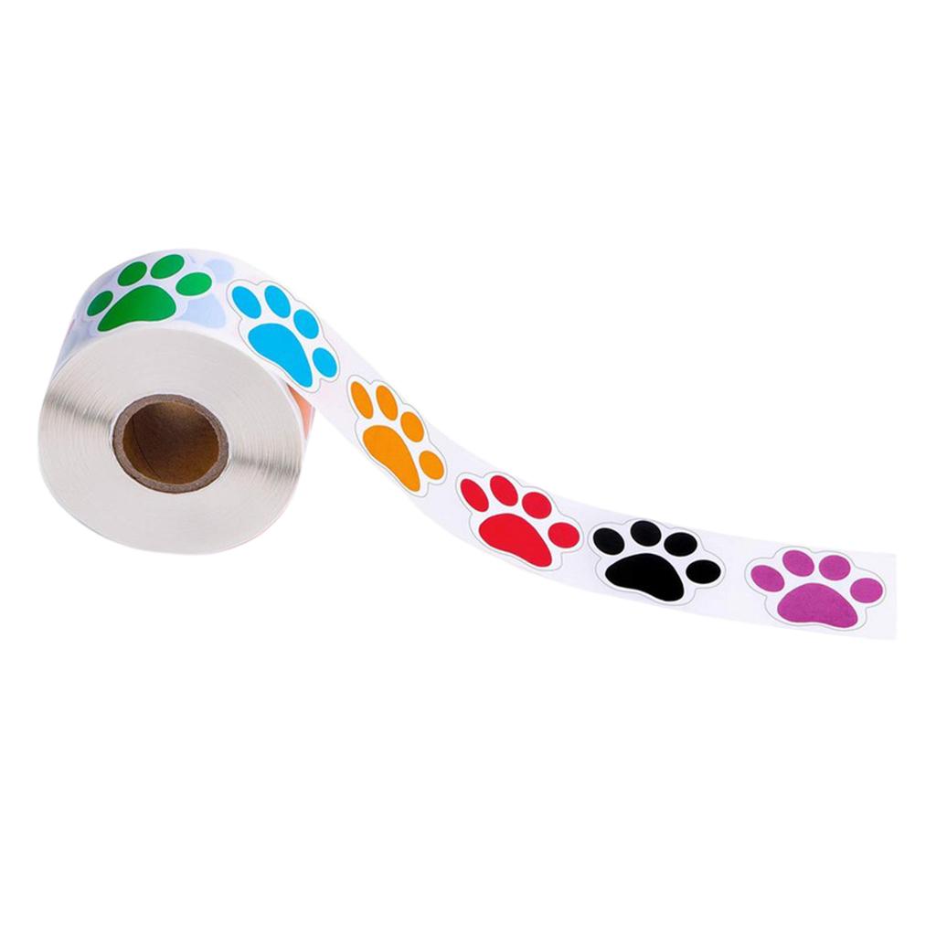 500 cái/cuộn giấy tự dính chú chó Paw dán đề can thêu Sò decors