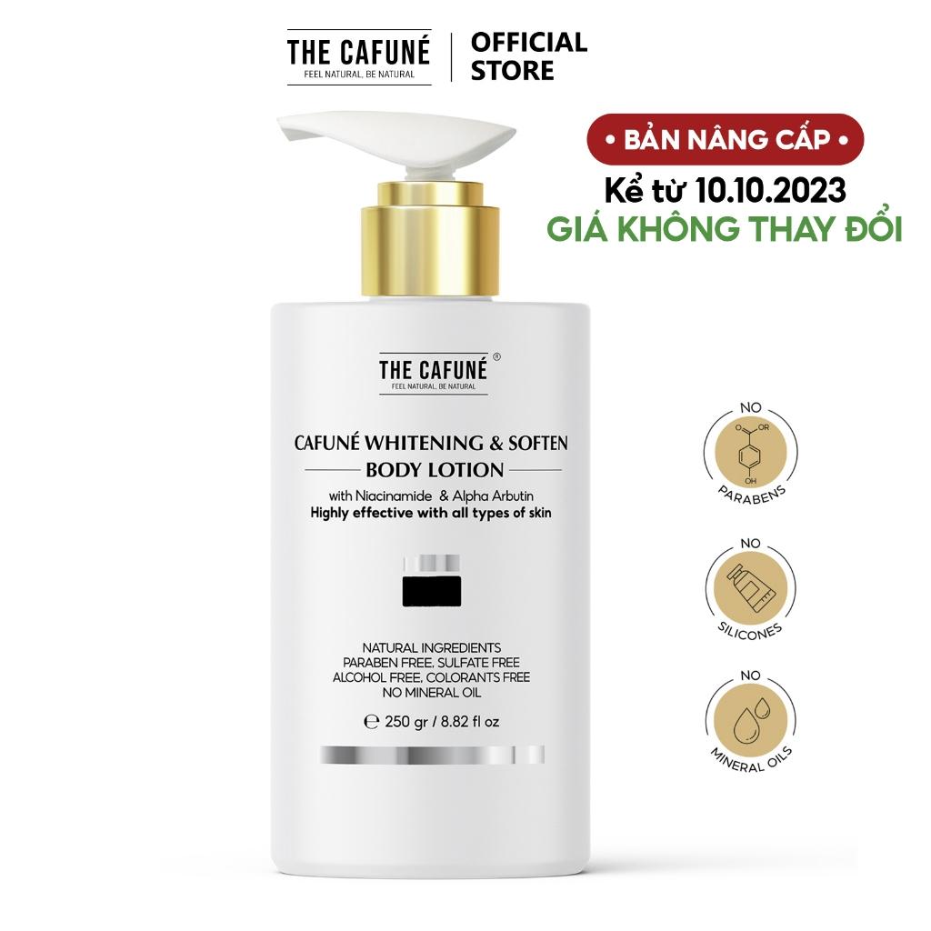 Kem Body Dưỡng Trắng Da The Cafuné Bản Nâng Cấp kết cấu dạng lotion, thẩm thấu nhanh, không nhờn rít dưỡng thể 250gram