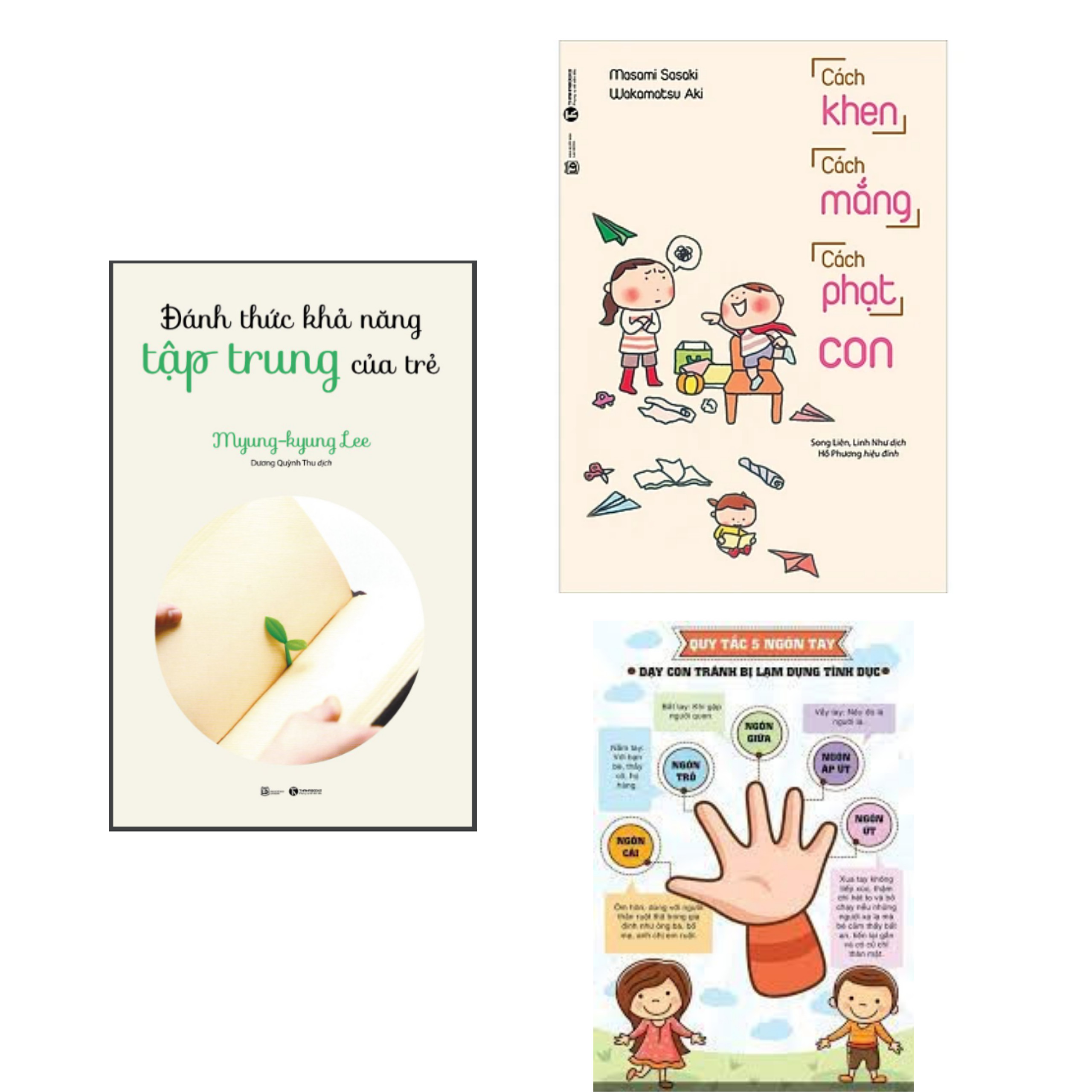 Combo 2 cuốn Nuôi Con Dành Cho Cha Mẹ: Đánh Thức Khả Năng Tập Trung Của Trẻ +Cách Khen Cách Mắng Cách Phạt Con / Phương Pháp Giúp Bé Yêu Phát Triển Toàn Diện/ Tặng Poster Đáng Yêu