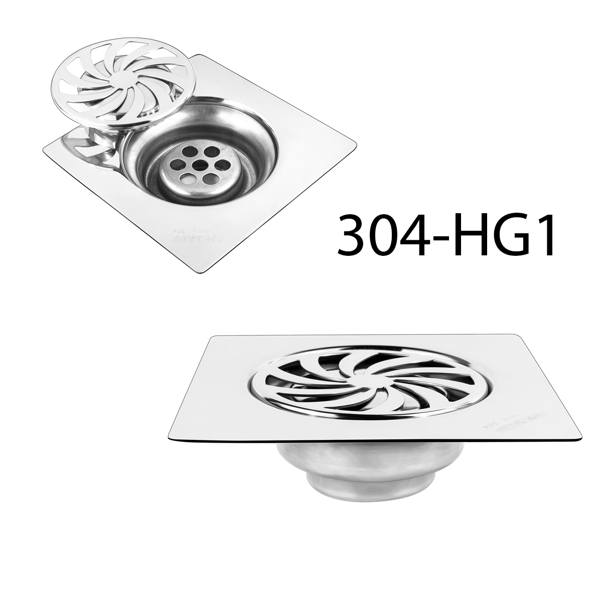 Thoát sàn 1 tấc 5 TOVASHU 304-HG1 và 304-HGL