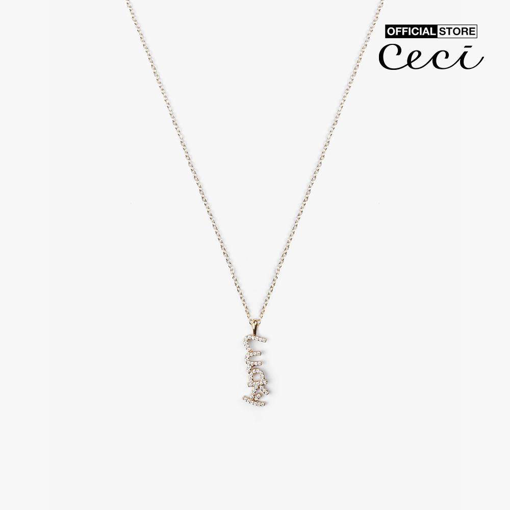 CECI - Dây chuyền nữ sợi mảnh phối mặt chữ Lucky CC4-01000195-27