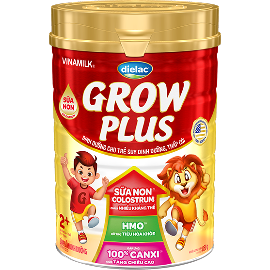 Sữa bột Vinamilk Dielac Grow Plus 2+ Hộp thiếc 850g (Sữa Non)