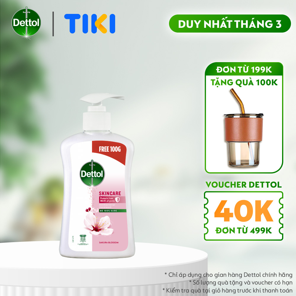 Nước rửa tay Dettol kháng khuẩn chăm sóc da - Chai 500g