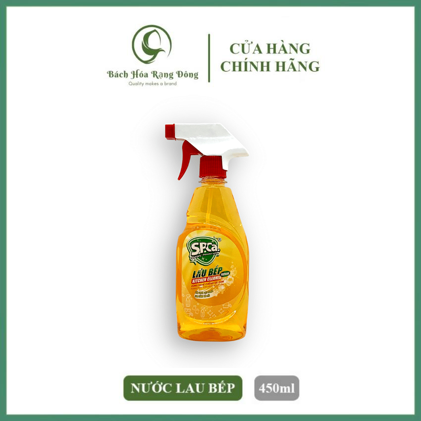 Nước Xịt Lau Bếp Đa Năng SPCa 450ml Chai Tẩy Dầu Mỡ Nhà Bếp Chiết Xuất Tinh Dầu Vở Cam Sạch Cực Nhanh