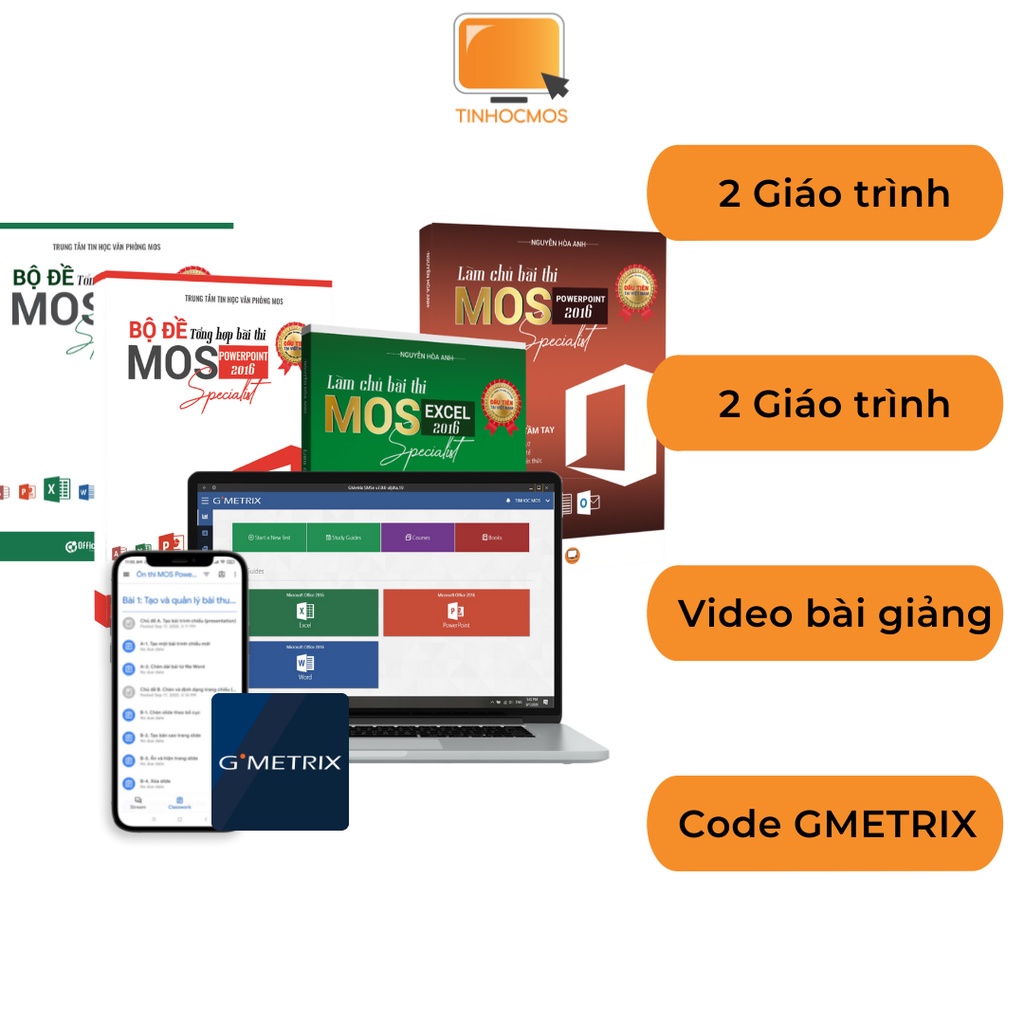 Combo 2 môn Khóa Ôn Thi chứng chỉ MOS 2016