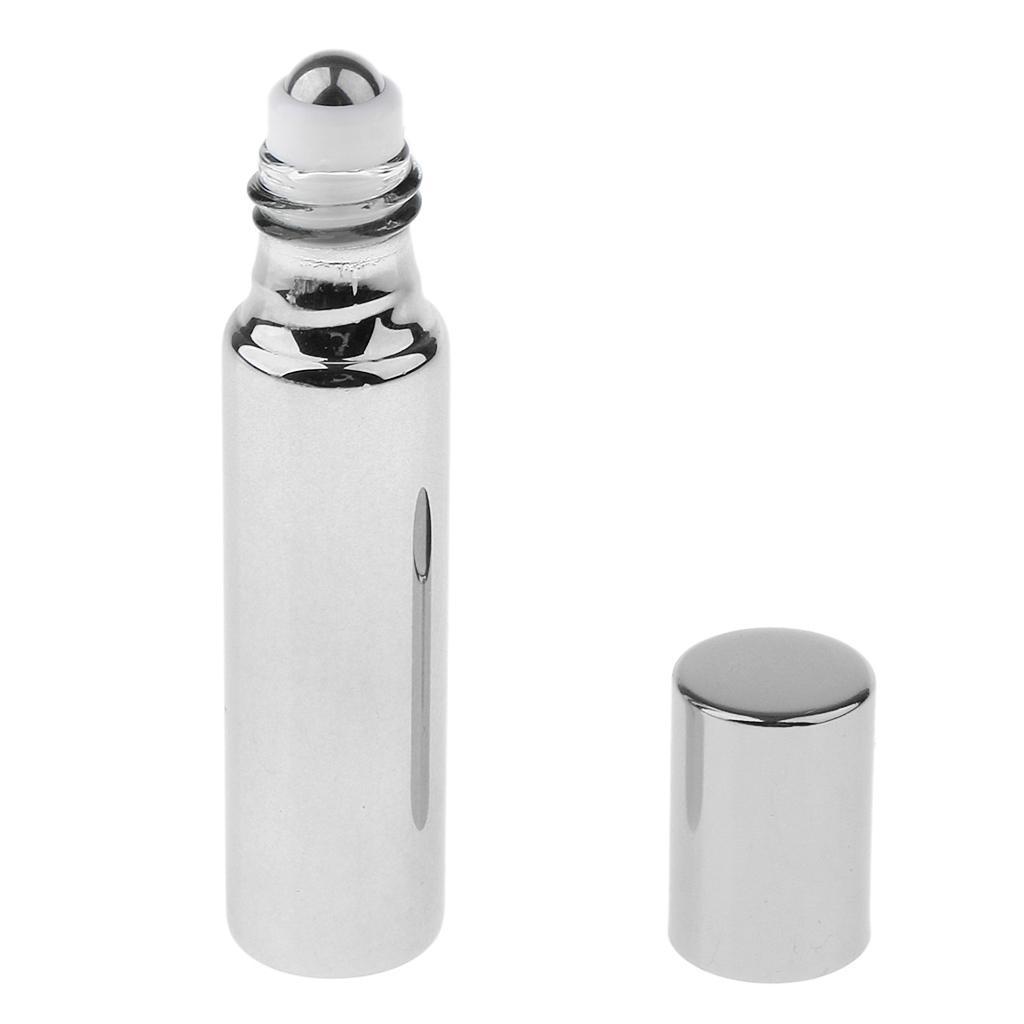 5x 10mL Empty Roller Bottles w/ Steel Ball for Essential Perfume Oils