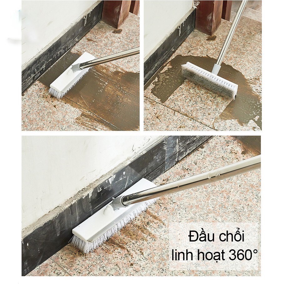 Chổi chà sàn gạt nước CS-02 đa năng với 1 đầu chà 1 đầu gạt, cán dài tiện lợi không cần khom cúi, hàng chất lượng cao, dùng bền hiệu quả