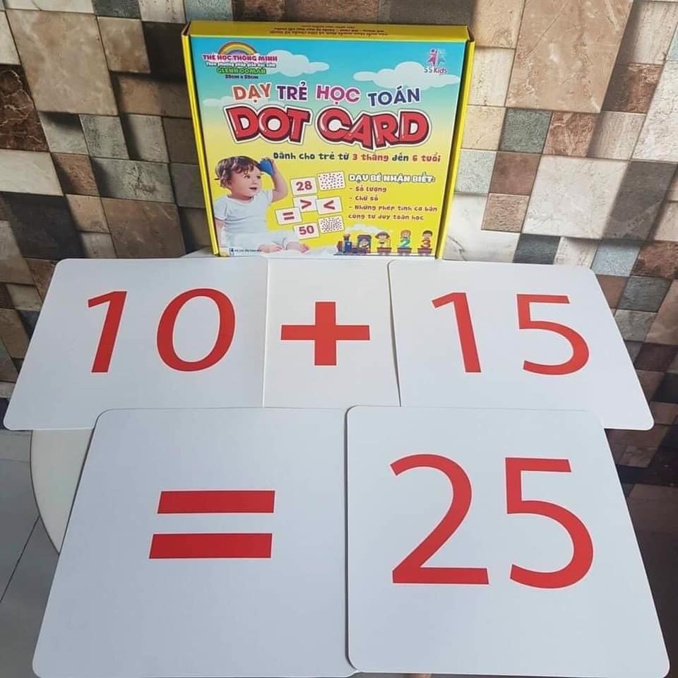 THẺ HỌC TOÁN DOT CARD Chuẩn GLENN DOMAN - Bộ Flashcard 50 chấm kèm dấu