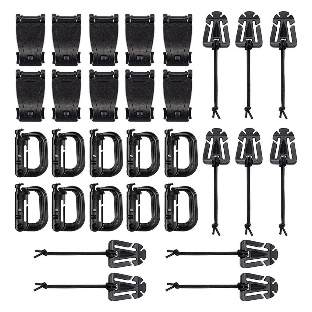 30x Carabiner Clips Hiking Keychain D- Buckle Clasp Hook Keyring Camping
