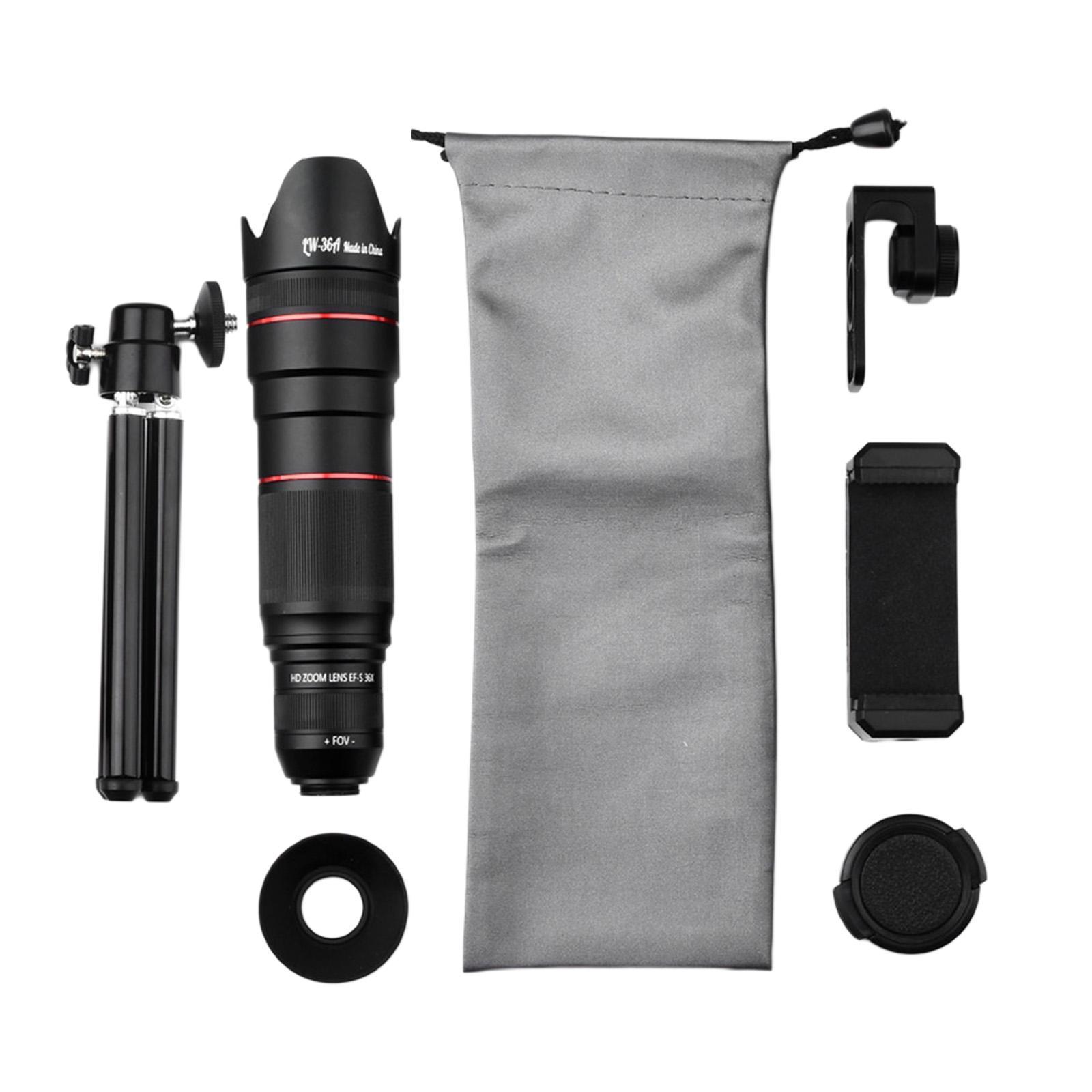 Telescope 4K Telephoto  Phone Lens with Smartphone Tripod Holder