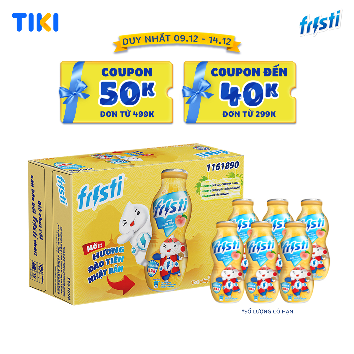 Thùng Fristi Hương Đào Tiên Nhật Bản 48x80ml