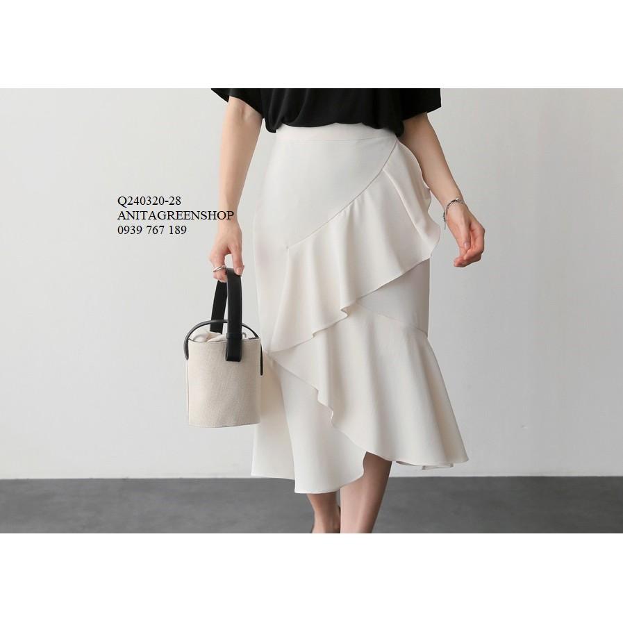 Q240320 CHÂN VÁY CHỮ A ĐẮP CHÉO
