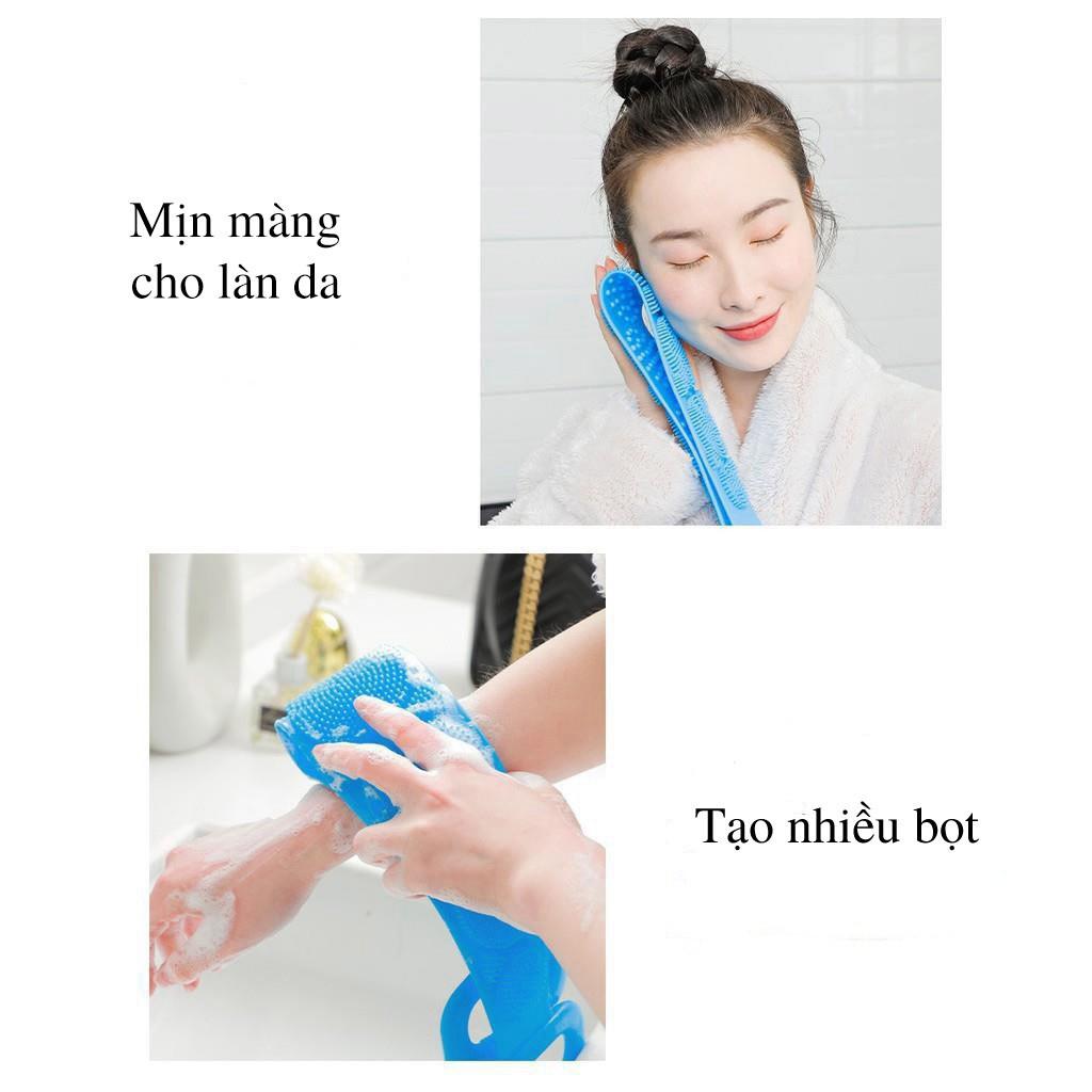 Dây đai chà kì cọ lưng 2 mặt đa Năng bằng silicon kỳ cọ massage tẩy da chết