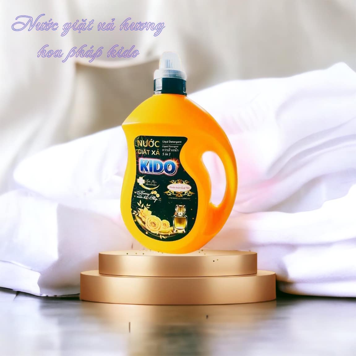 Nước Giặt Xả Quần Áo KIDO Hương Nước Hoa Pháp 3,5 lít - Toả hương thơm ngát