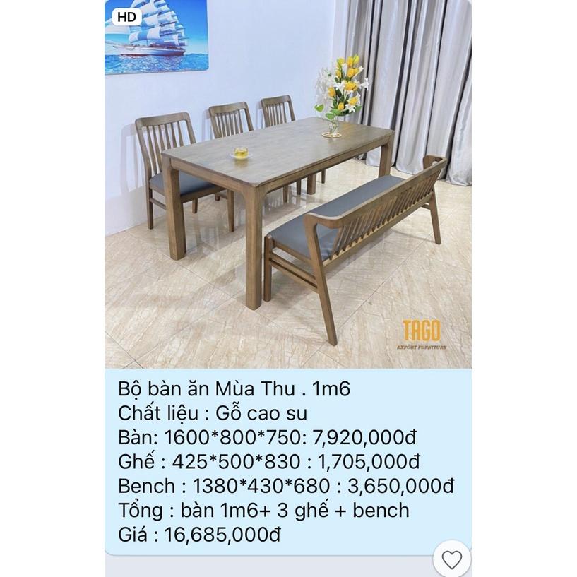 BỘ BÀN ĂN MÙA THU- A3CB16W