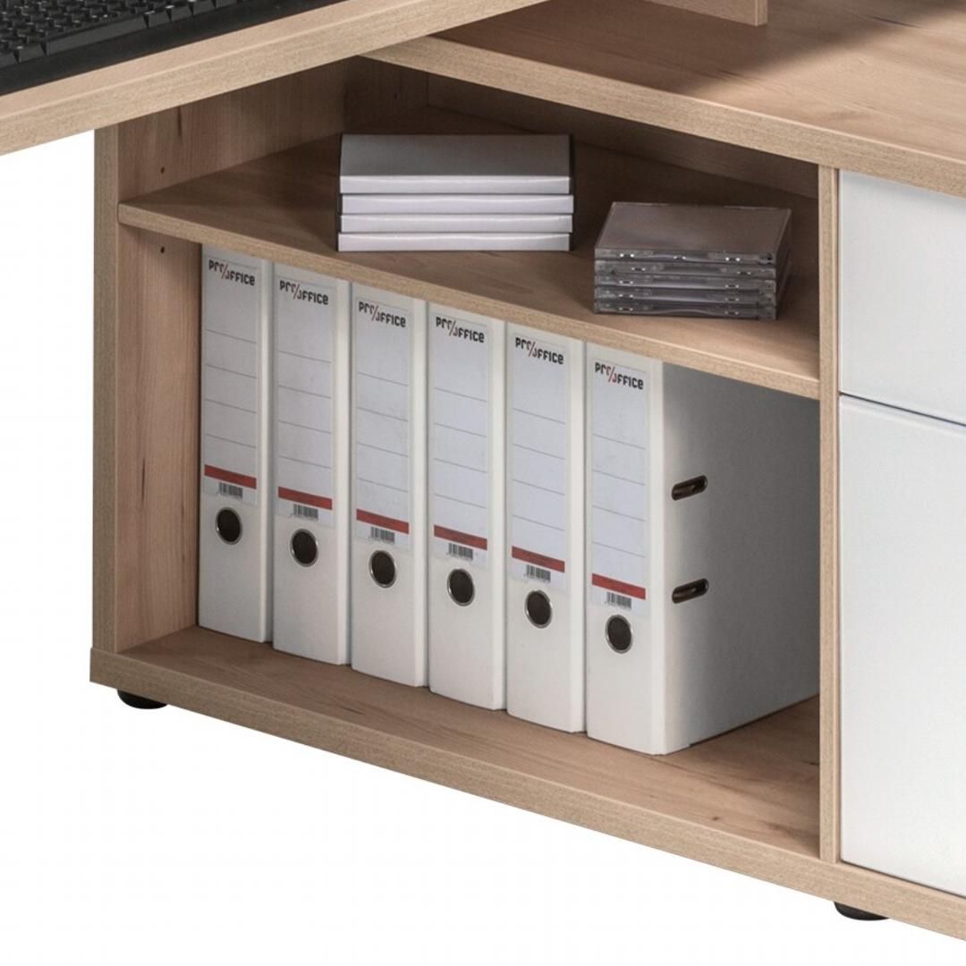 Bàn máy tính chữ L kết hợp tủ lưu trữ  SMLIFE Dagen