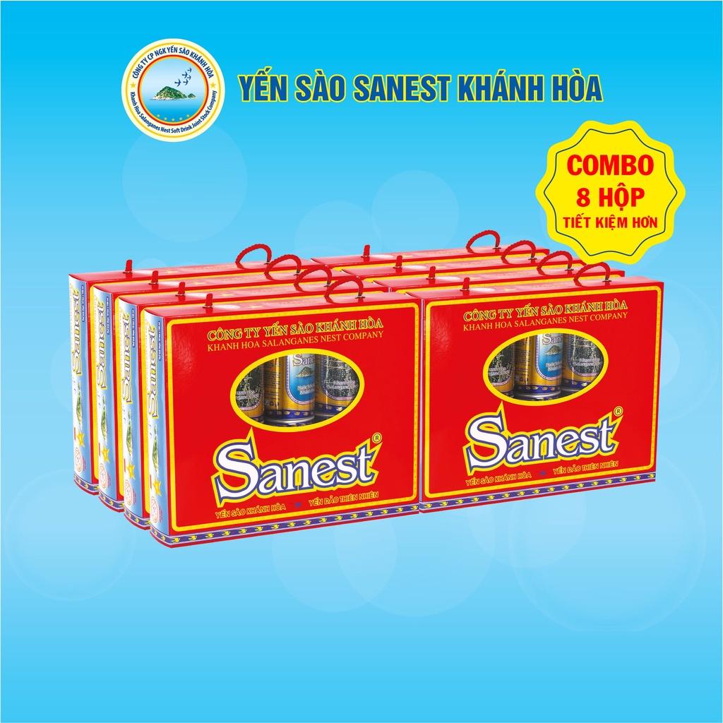 [Combo 8 hộp] Nước Yến sào Khánh Hòa Sanest đóng lon 190ml, hộp 10 lon - Có đường 001