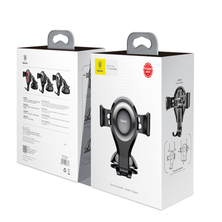 Giá đỡ điện thoại  xoay 360 độ Baseus Osculum Type Gravity Car Mount gắn taplo ô tô, xe hơi  SUYL-XP01, Tự động điều chỉnh kích thước màn hình sao cho vừa với điện thoại khi đặt lên giá đỡ