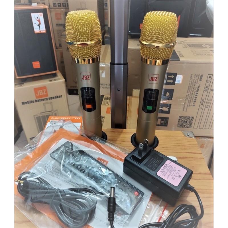 Loa karaoke di động JBZ 1203 hát karaoke cực hay, kèm 2 micro nhôm UHF không dây - Hàng Nhập Khẩu