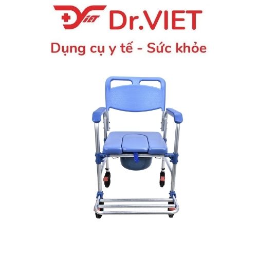 Ghế Bô Vệ Sinh Cho Người Già GBM-017 Có Bánh Xe, Ghế Bô Cho Người Cao Tuổi, Người Bệnh, Ghế Đi Vệ Sinh Có Tay Vịn, Chống