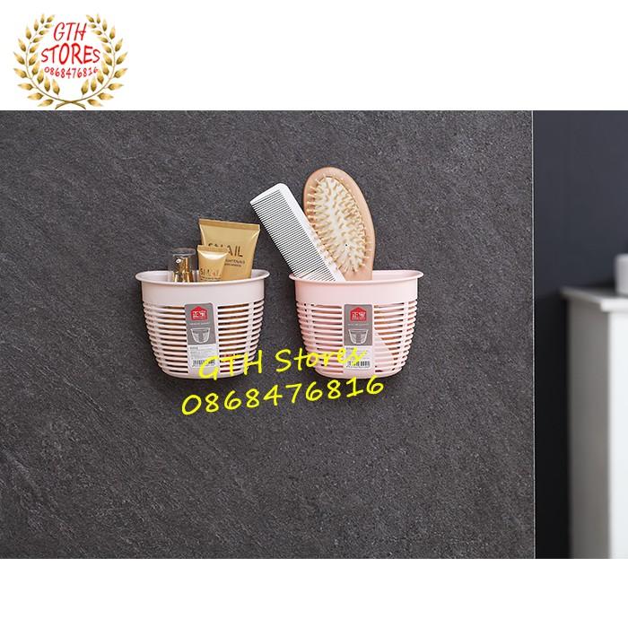 Kệ nhựa treo tường nhà tắm, nhà bếp dán tường chịu lực-GTH Stores