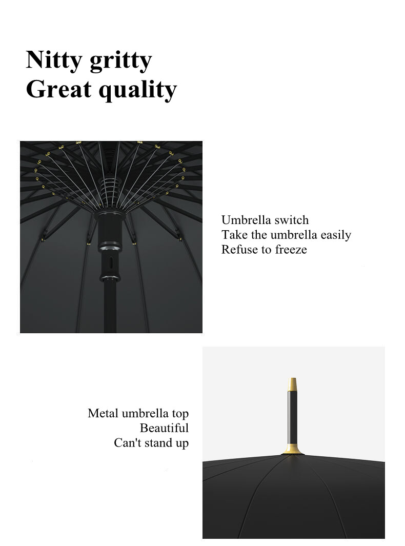Ô dù đi mưa sân Golf Bussiness 24k Bone Umbrella Large Oversized Windproof FILLE CLAIR