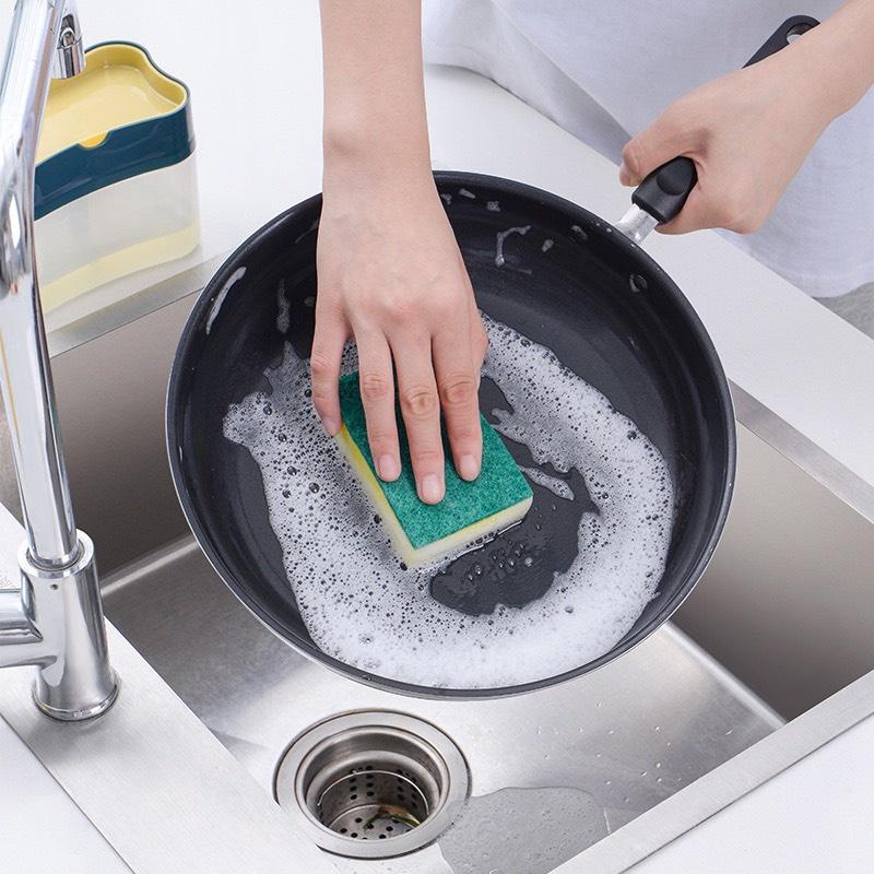 Hộp đựng nước rửa chén nắp ấn H8 tặng kèm mút rửa bát tiện lợi
