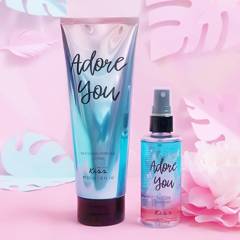 Bộ Đôi Malissa Kiss Body Lotion &amp; Body Mist Hương Adore You 226G