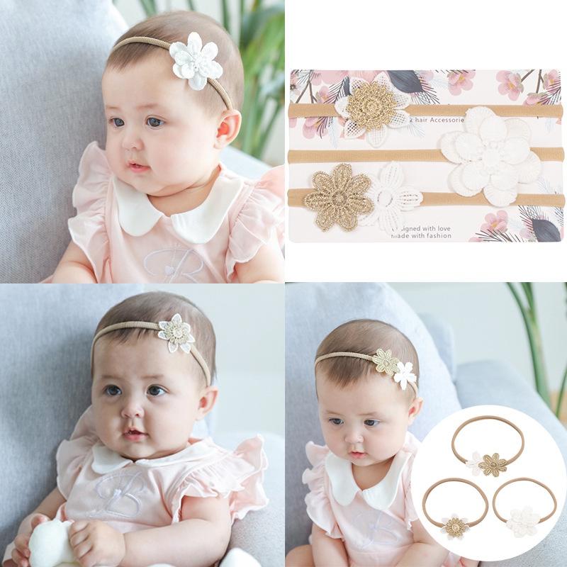 Set 3 băng đô bé gái, Turban công chúa cho bé cực dễ thương từ 0-6 tuổi Easy Baby (H-407G)