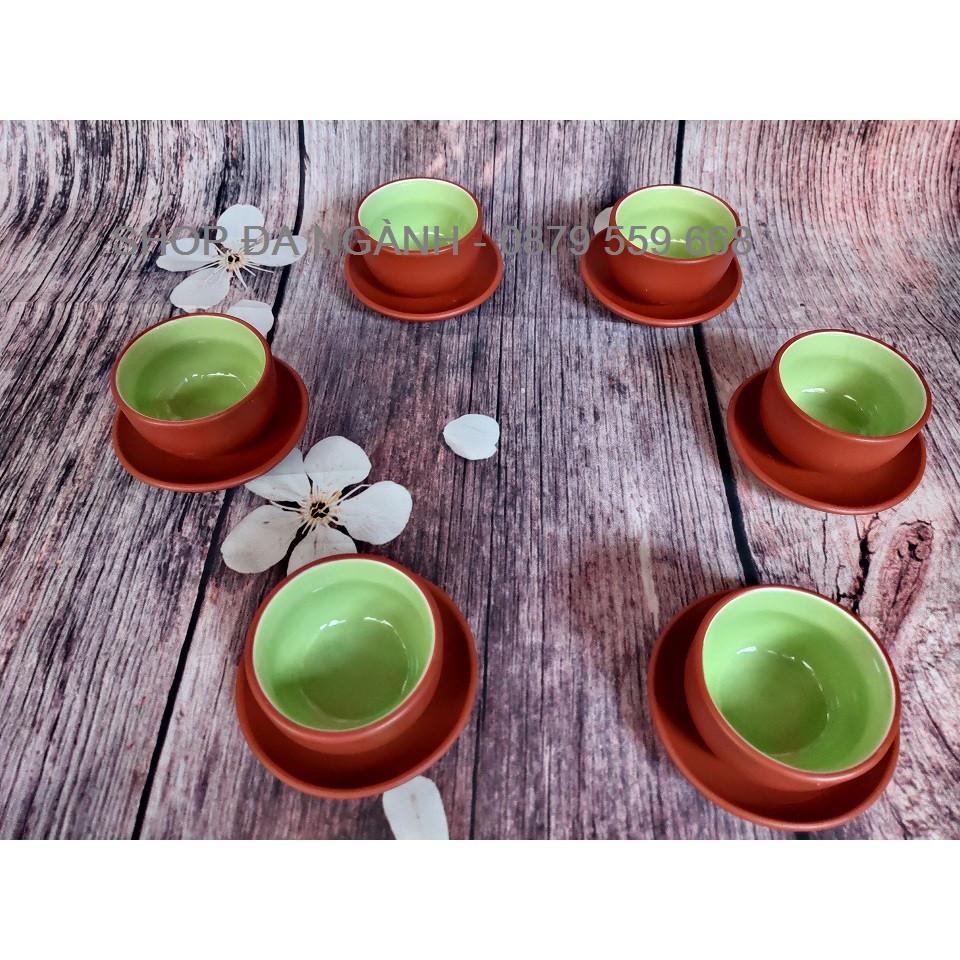 Bộ 6 chén gốm tử sa cỡ lớn đường kính 6,5 cm