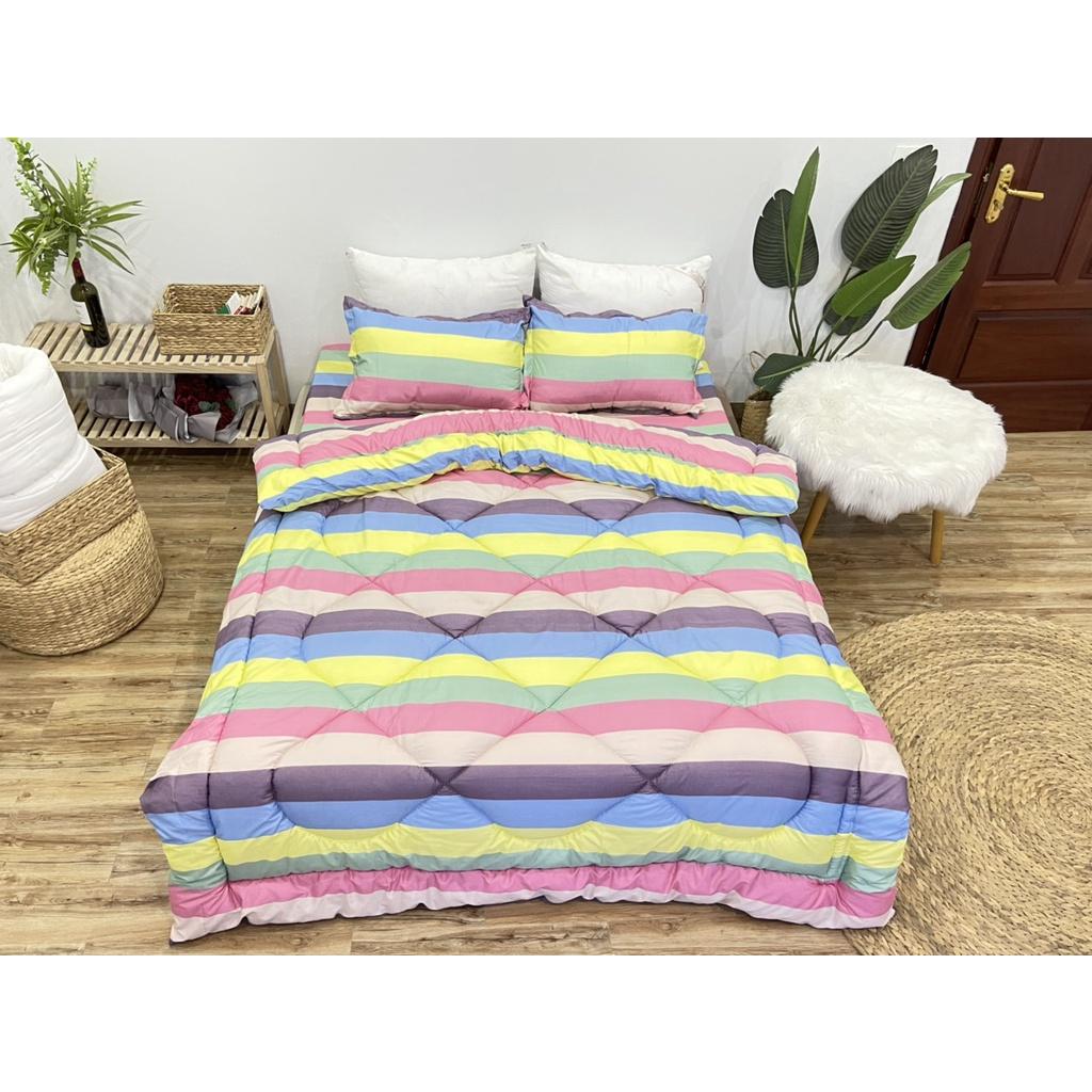 Sét chăn ga bọc đệm kèm 2 gối cottong poly nhiều kích thước