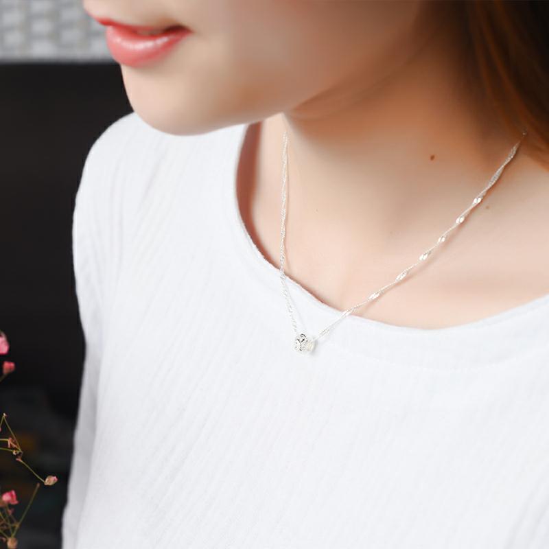 Vòng cổ hạt, dây chuyền hợp kim bạc phong cách Hàn Quốc DC03