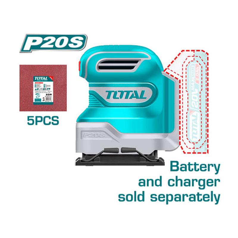 MÁY CHÀ NHÁM VUÔNG DÙNG PIN LITHIUM-ION 20V (KHÔNG KÈM PIN &amp; SẠC) TOTAL TSHSLI2014 - HÀNG CHÍNH HÃNG