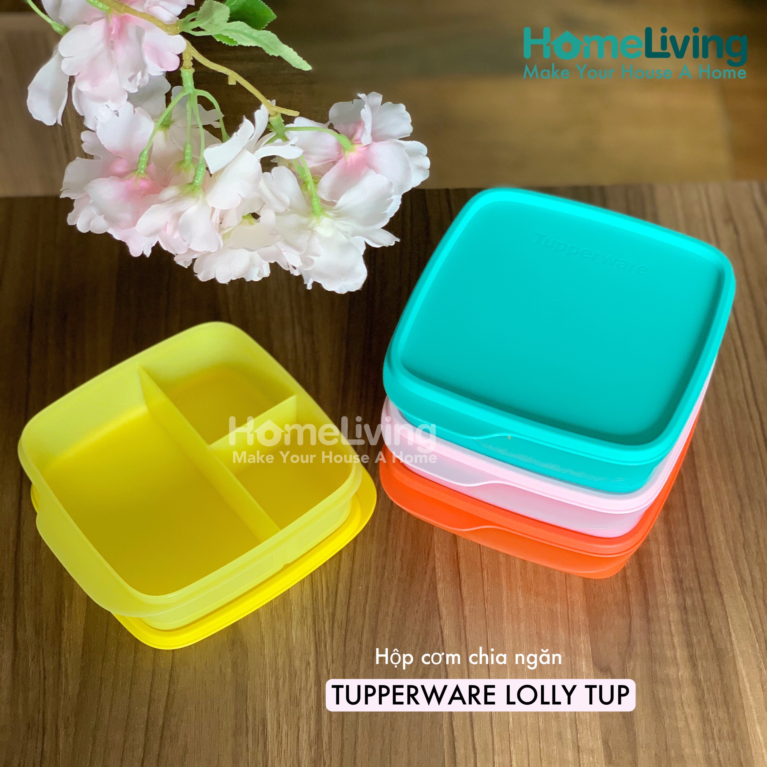 Hộp Cơm Chia 3 Ngăn Tupperware Lolly Tup 550ml