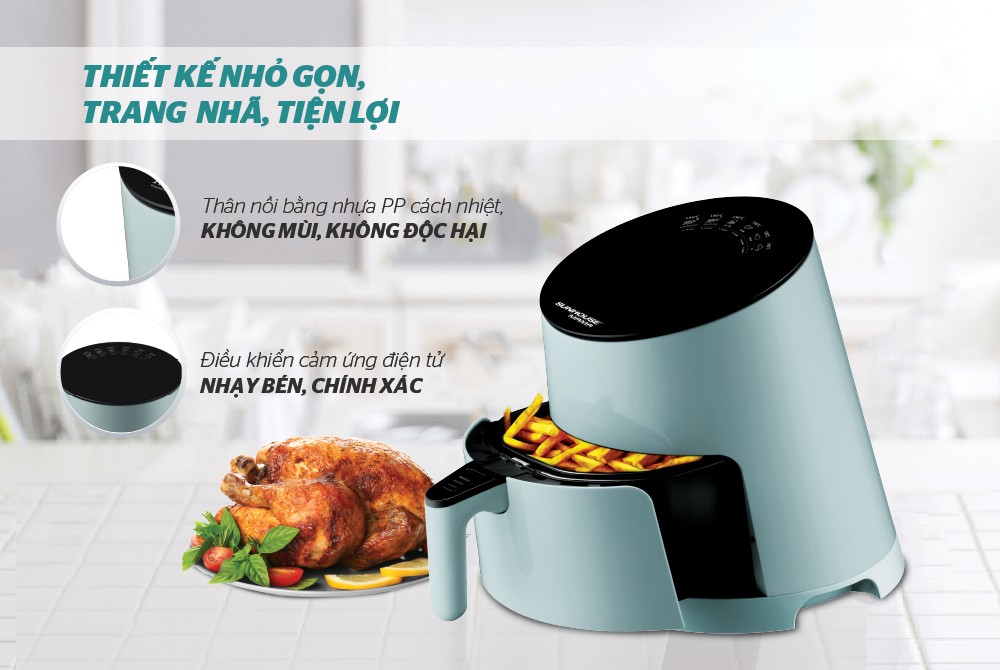 Nồi Chiên Không Dầu SUNHOUSE MAMA SHD4085G 3.5Lv- Hãng chính hãng