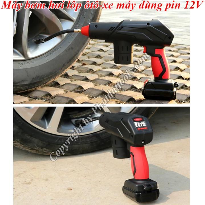 Máy bơm hơi lốp đa năng 12V-Bơm nhanh-Điều chỉnh áp suất bơm-Tự ngắt khi đủ áp