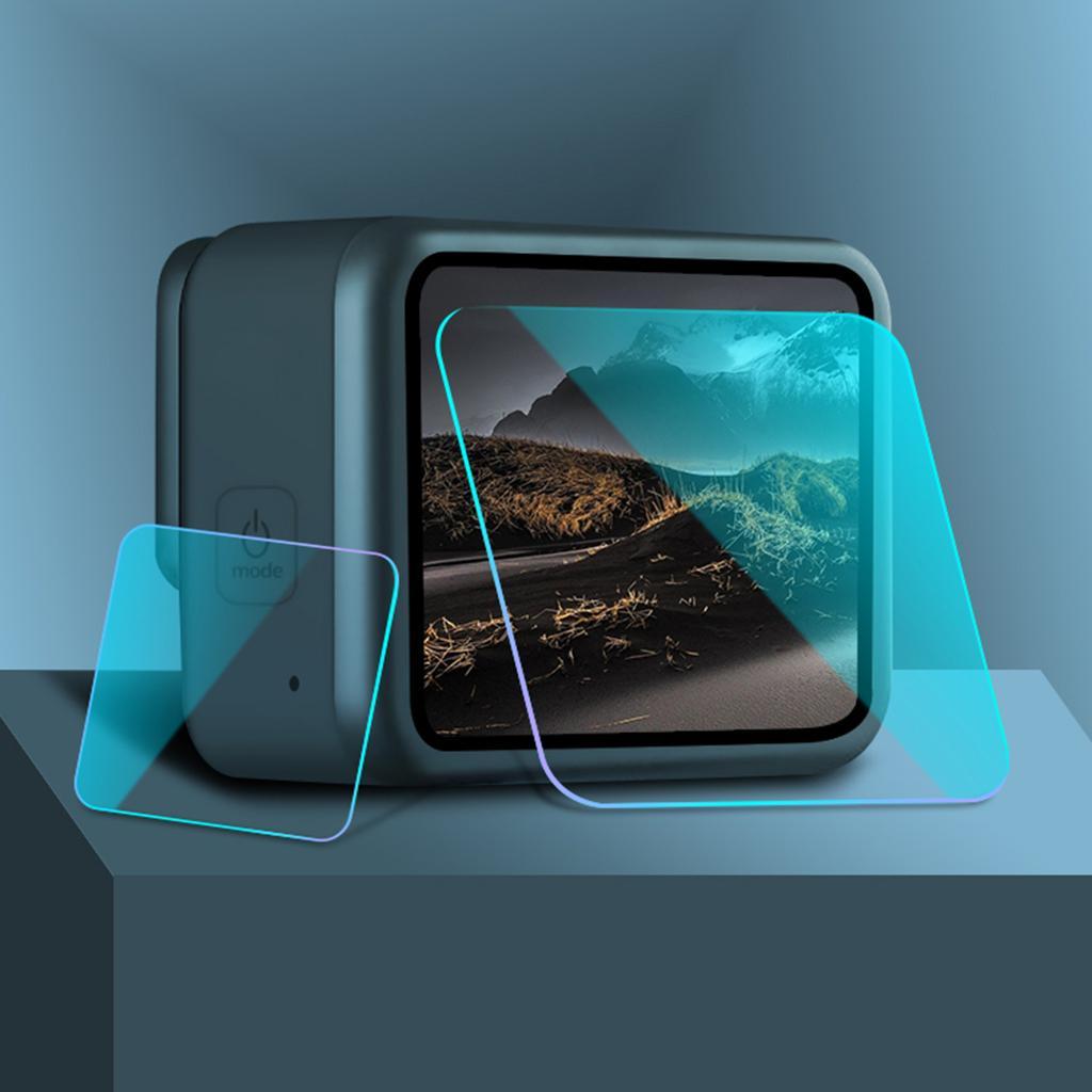 Tempered Glass Film Lens+Screen Protector Cover for 8 Black