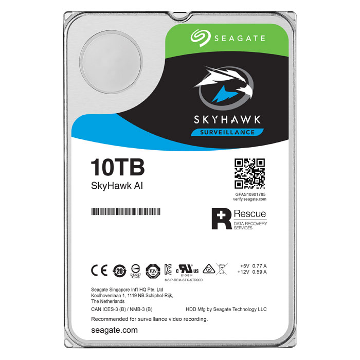 Ổ Cứng HDD Seagate SKYHAWK AI 10TB/3.5/7200rpm ST10000VE0008 - Hàng Chính Hãng