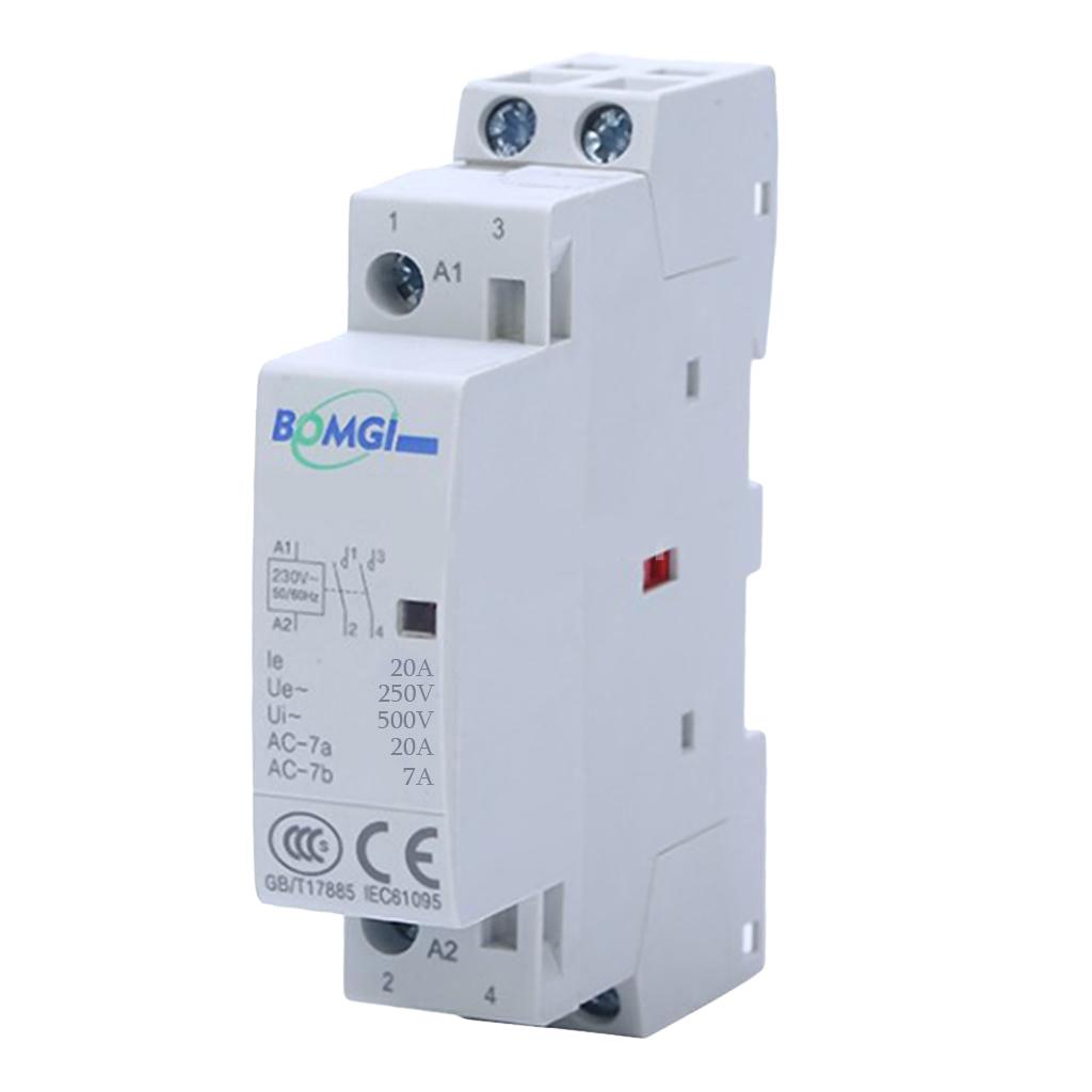 AC 230V 20A AC Mô Đun Tiếp Điểm 2 Cực 2 P Hộ Gia Đình Mô Đun Xe Máy Các Tiếp Điểm AC Contactor 2 Bình Thường m