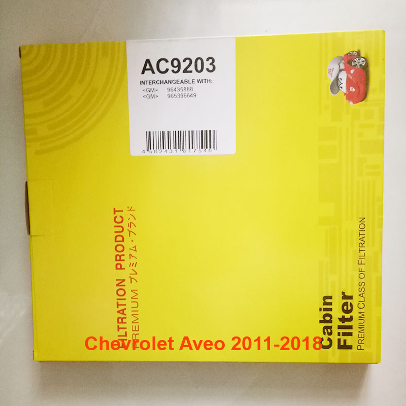 Lọc gió điều hòa cho xe Chevrolet Aveo 2011, 2012, 2013, 2014, 2015, 2016, 2017, 2018 96539649 mã AC9203-1