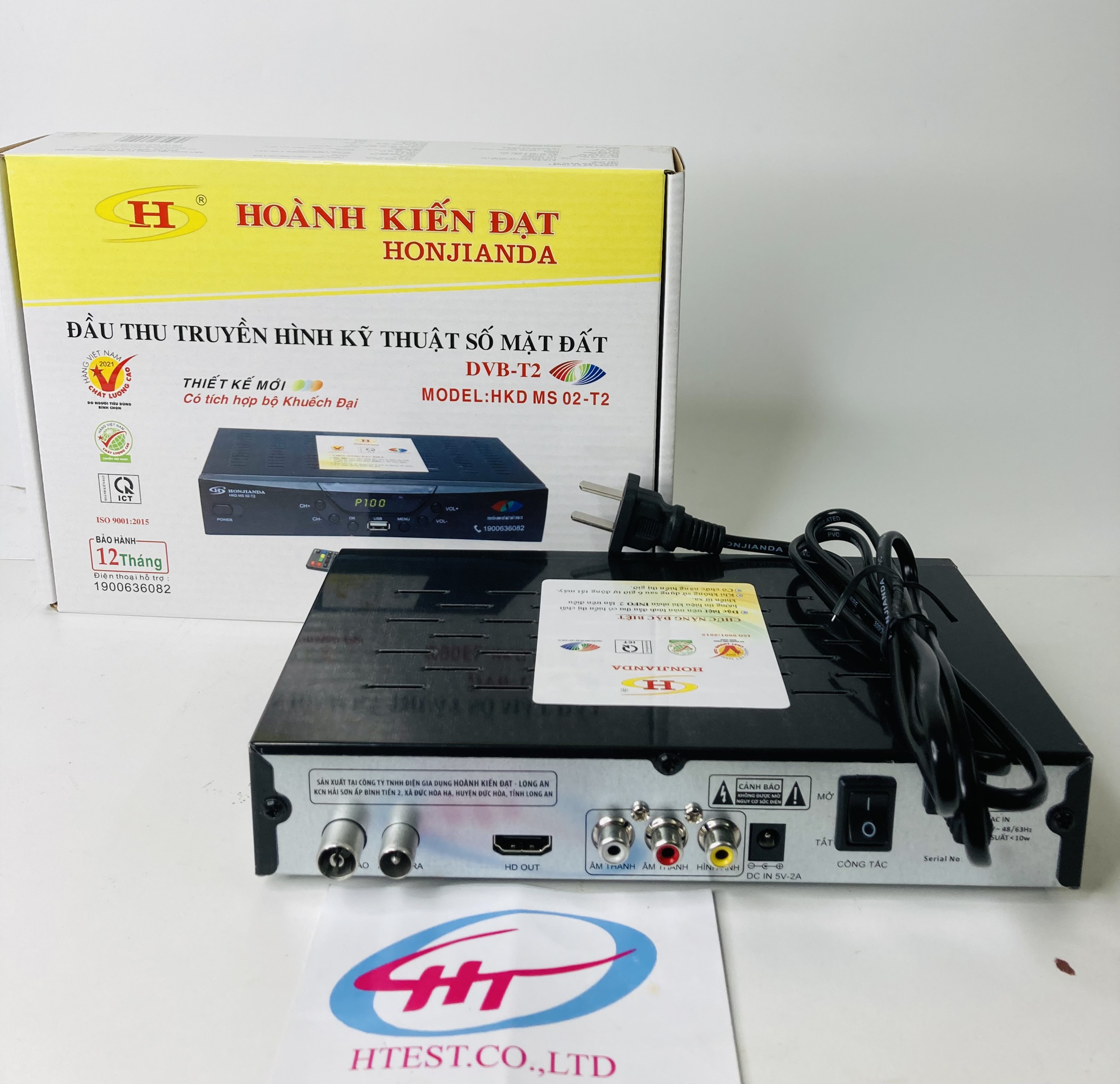 Đầu thu kỹ thuật số  DVB T2 HKD MS02, anten khuếch đại AVG ,Dây anten. Hàng Chính Hãng