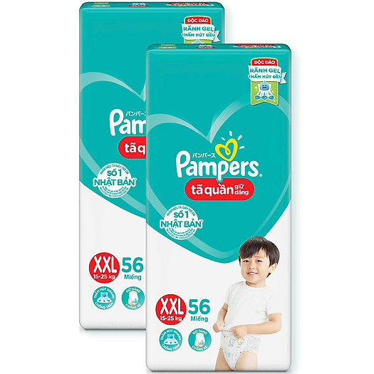 Combo 2 Tã/ Bỉm Quần PAMPERS Giữ Dáng Gói Cực Đại Size XXL , Chống Xệ