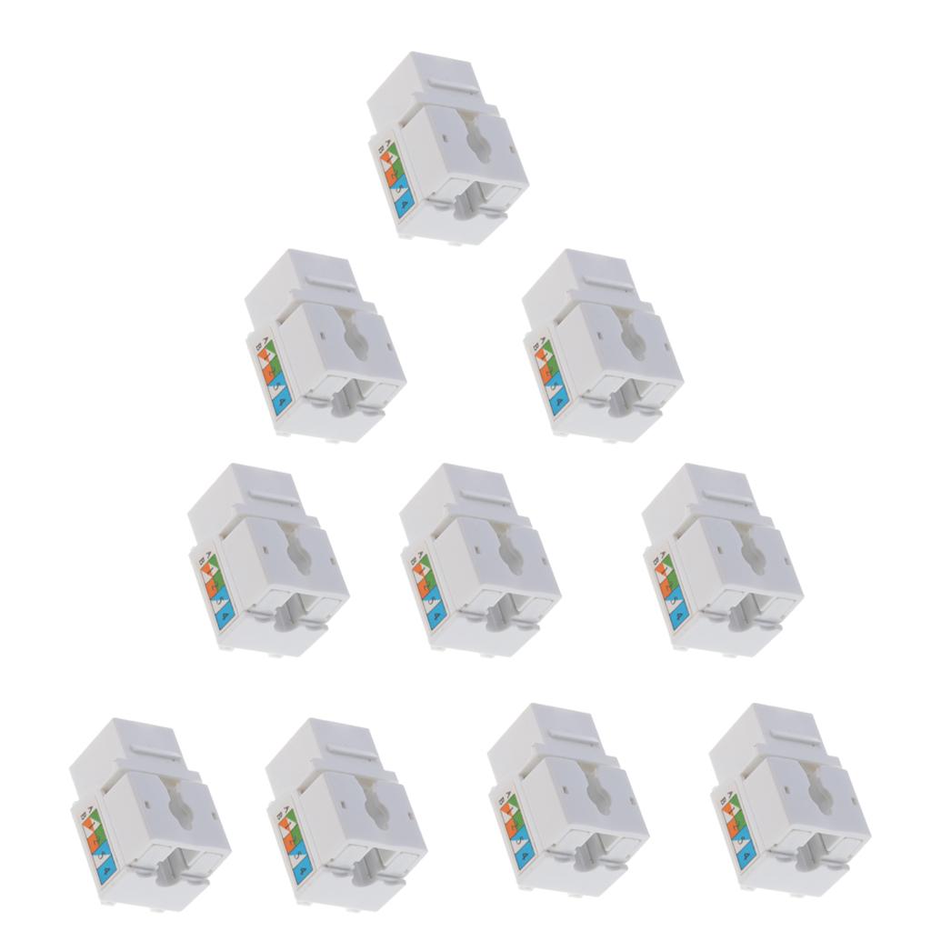 10x RJ45 Móc Jack Cắm Tường Cấp Cắm Cat6 Ethernet LAN Mô Đun 8P8C