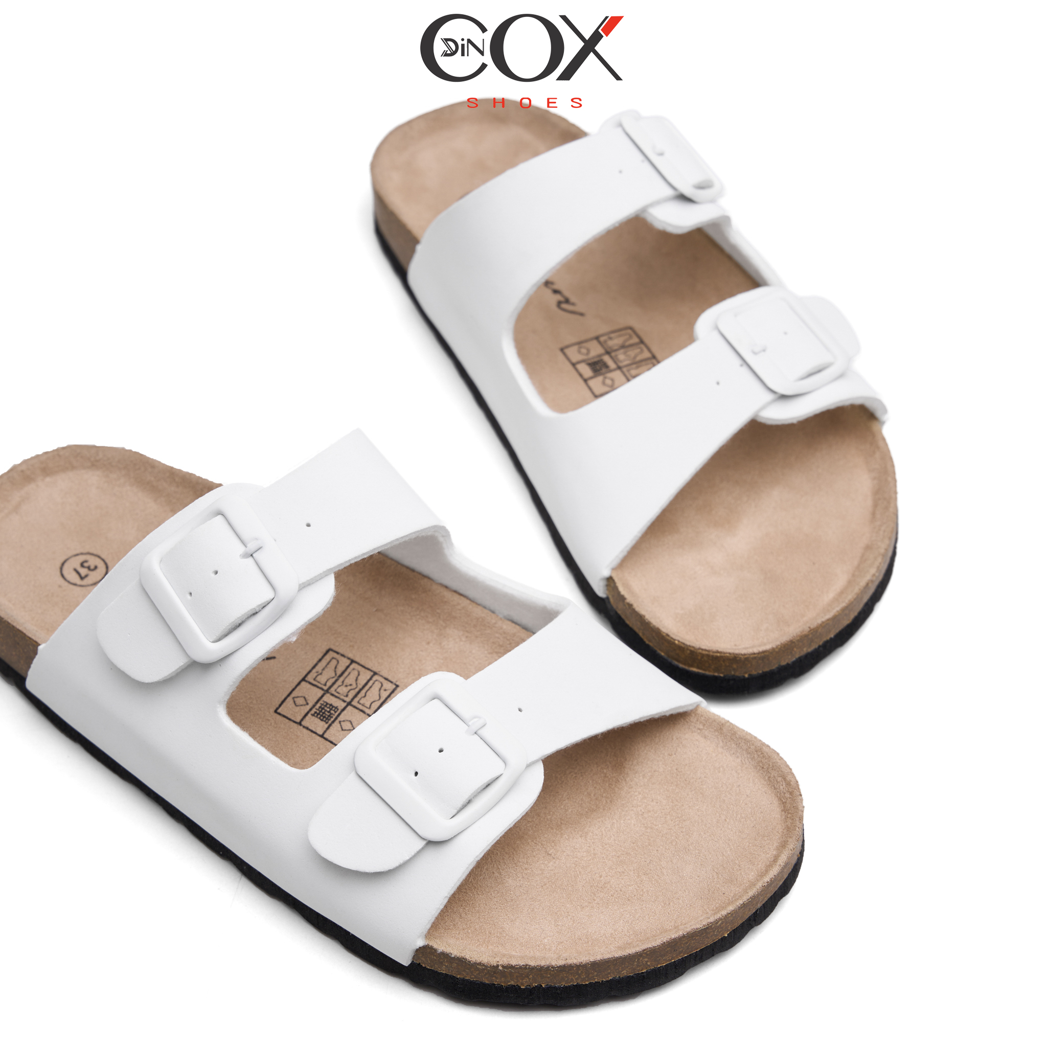 Dép Đế Trấu Nữ 2 Khóa Navy DC01 - EVA Dincox